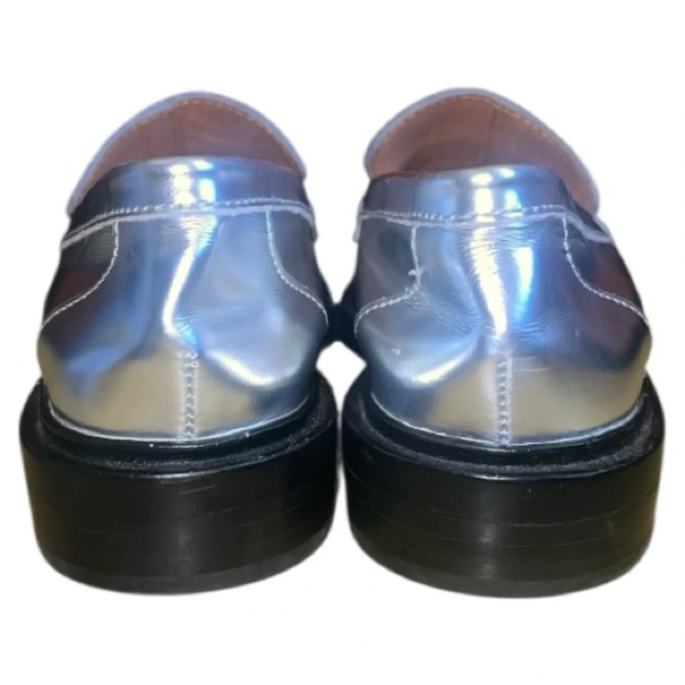 Madewell The Vernon Specchio Leather Loafers Metallic Silver‎ Size 6